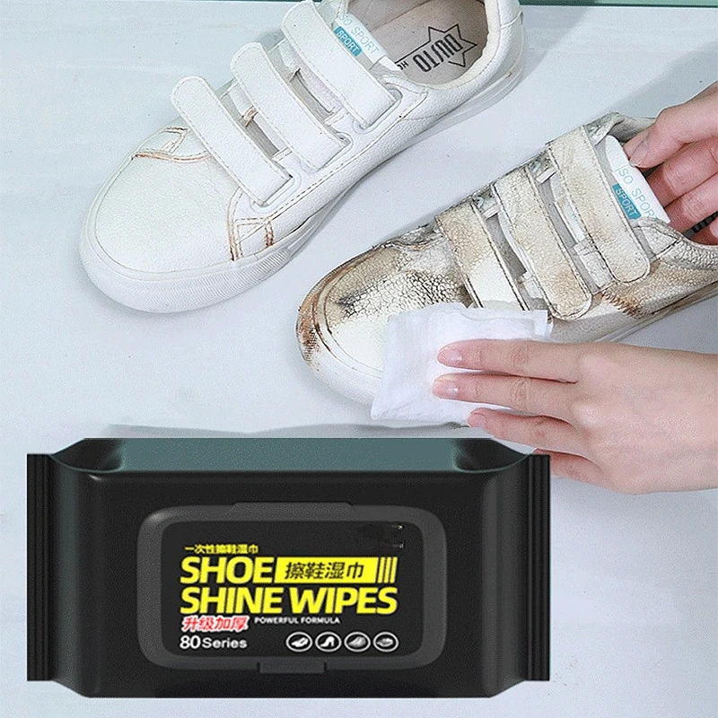 Sneaker Care White - 휴대용 야외 신발 클리너 물티슈 -