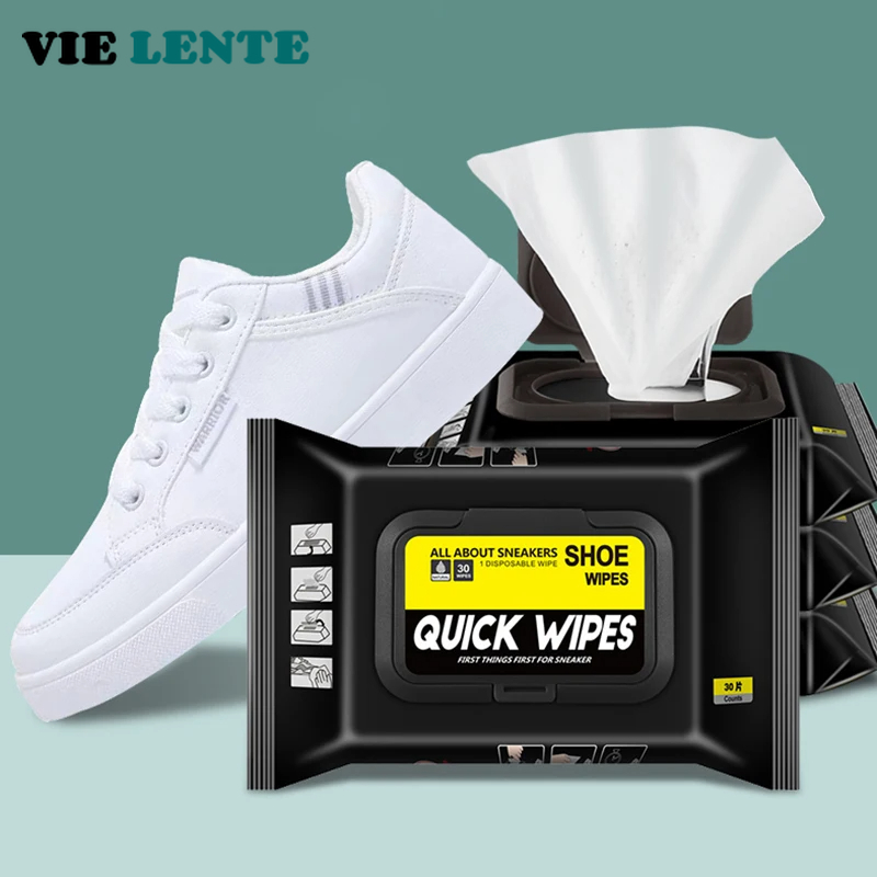 Sneaker Care White - 12Pcs/30Pcs 일회용 신발 깨끗한 물티슈 휴대용