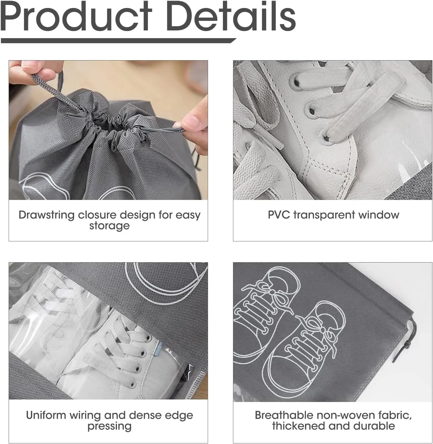10PCS 부직포 신발 보관 가방, 방진 가방, 휴대용 - Shoe Bag Dust 리뷰 및 가격