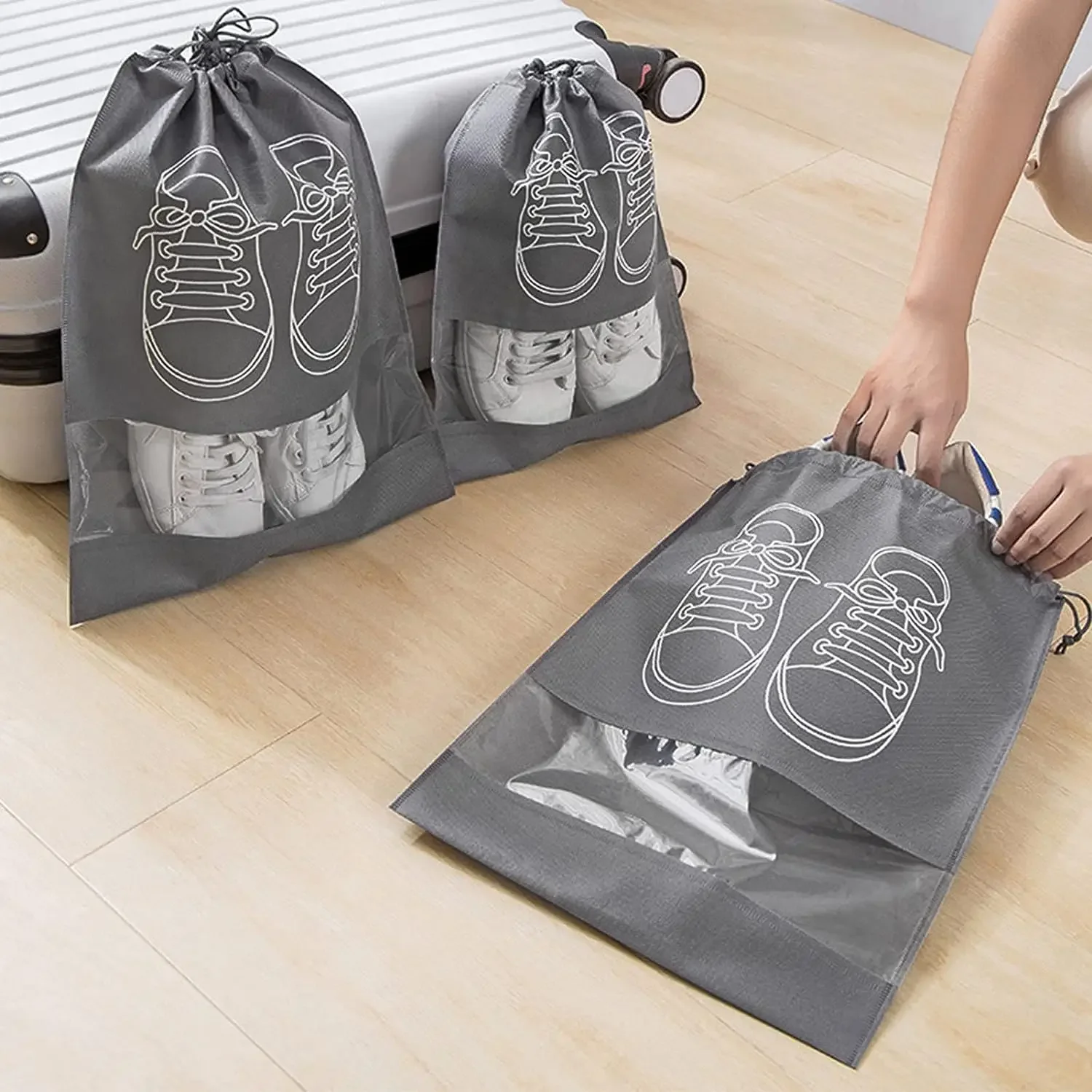 10PCS 부직포 신발 보관 가방, 방진 가방, 휴대용 - Shoe Bag Dust 리뷰 및 가격