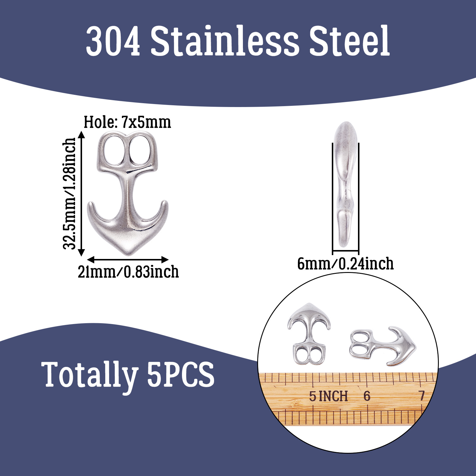 5pcs 앵커 후크 걸쇠 여성용 304 스테인레스 스틸 - Patent Leather Shine 리뷰 및 가격