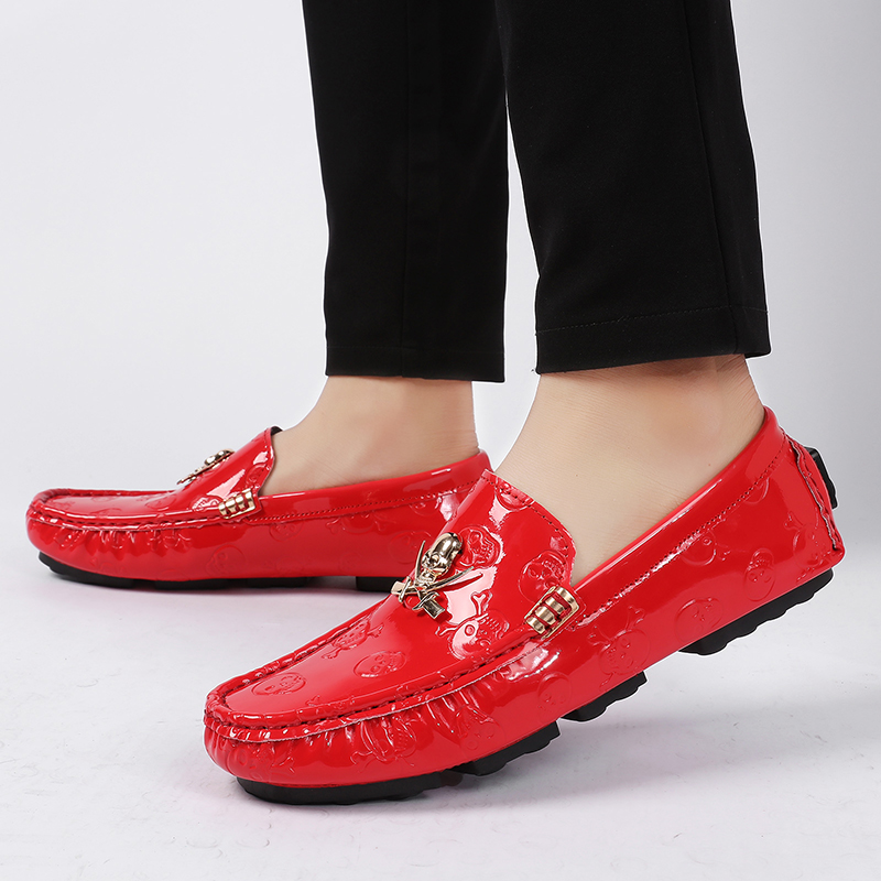 남성용 고급 광택 스컬 로퍼, 남성용 명품 스타일리쉬  - Patent Leather Shine 리뷰 및 가격