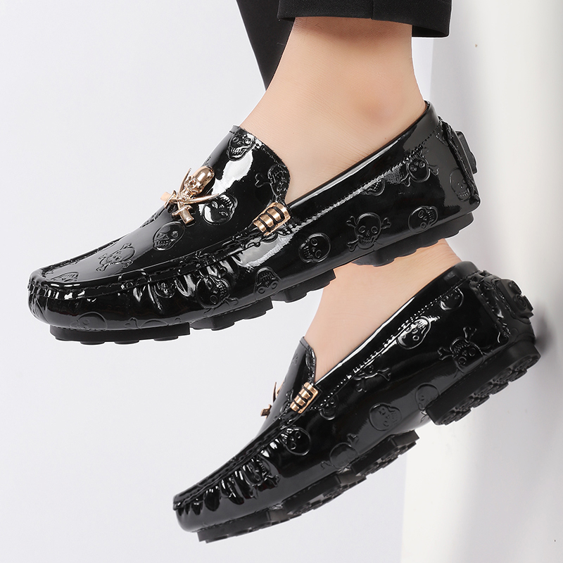 남성용 고급 광택 스컬 로퍼, 남성용 명품 스타일리쉬  - Patent Leather Shine 리뷰 및 가격